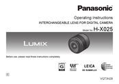 Panasonic Lumix H-X025 Mode D'emploi