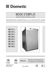 Dometic RM 7271L Mode D'emploi