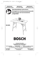 Bosch RA1200 Consignes De Fonctionnement/Sécurité