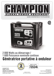 Champion Global Power Equipment 73534i Guide D'entretien Et D'utilisation