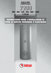 Riello 7200.300 V PLUS Instructions D'installation