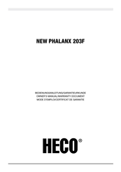 Heco New Phalanx 203F Mode D'emploi/Certificat De Garantie