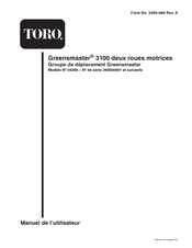 Toro GREENSMASTER 3100 Manuel De L'utilisateur