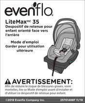 Evenflo LiteMax 35 Mode D'emploi