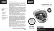 HoMedics Foot Salon Pro FB-600 Manuel D'instructions