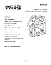 Matco Tools MKS400 Manuel D'utilisation Et D'entretien