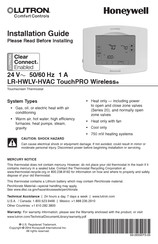 Honeywell LUTRON TouchPRO Wireless Guide D'installation