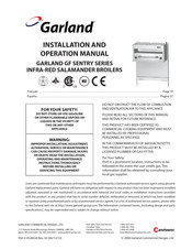 Garland GF SENTRY Série Manuel D'installation Et D'utilisation
