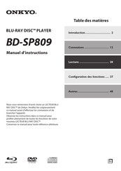 Onkyo BD-SP809 Manuel D'instructions