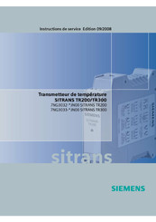 Siemens SITRANS TR200 Instructions De Service