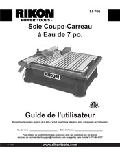 Rikon Power Tools 14-700 Guide De L'utilisateur
