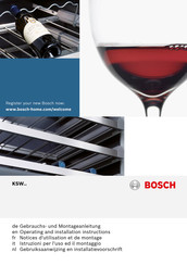 Bosch KSW38940 Notice D'utilisation Et De Montage