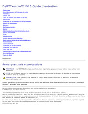 Dell Vostro 1510 Guide D'entretien