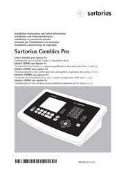Sartorius Combics Pro Manuel D'installation Et De Sécurité