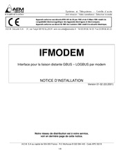 AEM securite IFMODEM Notice D'installation