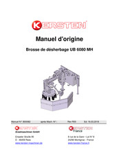 Kersten UB 6080 MH Traduction Du Manuel D'origine