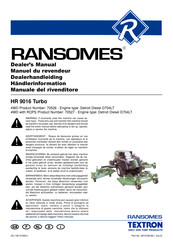 Ransomes TEXTRON HR 9016 Turbo Manuel Du Revendeur