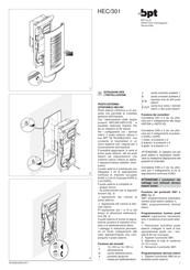 Bpt HEC/301 Instructions Pour L'installation