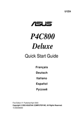 Asus P4C800 Deluxe Guide De Démarrage Rapide
