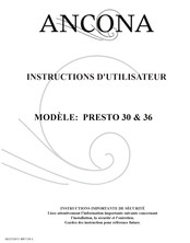 Ancona PRESTO 30 Instructions De L'utilisateur