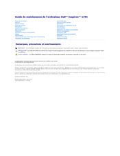 Dell Inspiron 1764 Guide De Maintenance