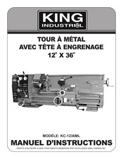 King Industrial KC-1236ML Manuel D'instructions
