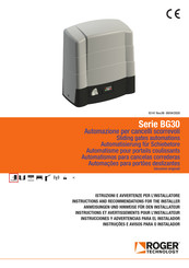 Roger Technology BG30/1504/HS Instructions Et Avertissements Pour L'installateur