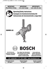 Bosch GBM9-16 Consignes De Fonctionnement/Sécurité