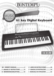 Bontempi MUSIC ACADEMY 16 6120 Manuel D'instructions