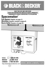Black & Decker Spacemaker EC70 Guide D'entretien Et D'utilisation