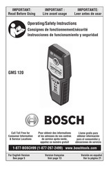 Bosch GMS 120 Consignes De Fonctionnement/Sécurité