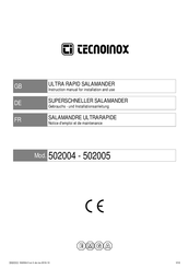 Tecnoinox QSE 60/0 Notice D'emploi Et De Maintenance