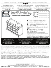 SIMMONS KIDS Fairytale 7 Drawer Dresser with Changing Top Instructions De Montage