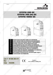 Oerlikon CITOTIG 400W DC Instruction De Securite D'emploi Et D'entretien