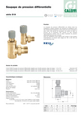 Caleffi 519 Serie Mode D'emploi