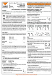 Cardin Elettronica S449 Serie Mode D'emploi