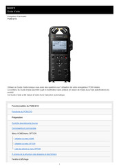 Sony PCM-D10 Guide D'aide
