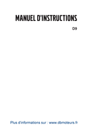 DB Motor D9 Manuel D'instructions
