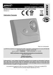 Altec SIRYNX Notice D'installation