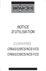 Esco CR66222VCS Notice D'utilisation