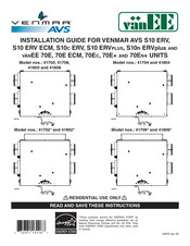 Venmar AVS S10 ERV Guide D'installation