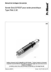 ProMinent DULCOTEST Manuel De Montage Et De Service