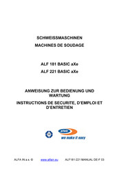 Alfa IN ALF 221 BASIC aXe Instructions De Sécurité, D'emploi Et D'entretien