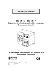 Hanna Instruments BL7917 Notice D'utilisation