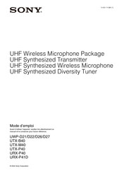 Sony UWP-D26 Mode D'emploi