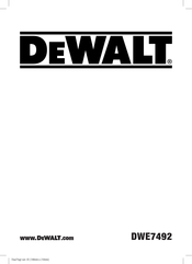 Dewalt DWE7492 Traduction De La Notice D'instructions Originale