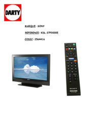 Sony KDL-37P3000E Mode D'emploi