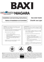 Baxi NIAGARA Notice D'installation Et D'entretien