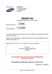 CEAPR DR400/120 Manuel
