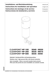Beko CLEARPOINT HP 350 Instructions De Montage Et De Service
